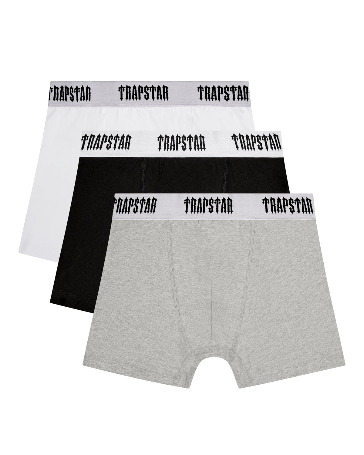 Black / White / Grey Men\'s Trapstar 3 Pack Boxer UK | 75913-GWJN