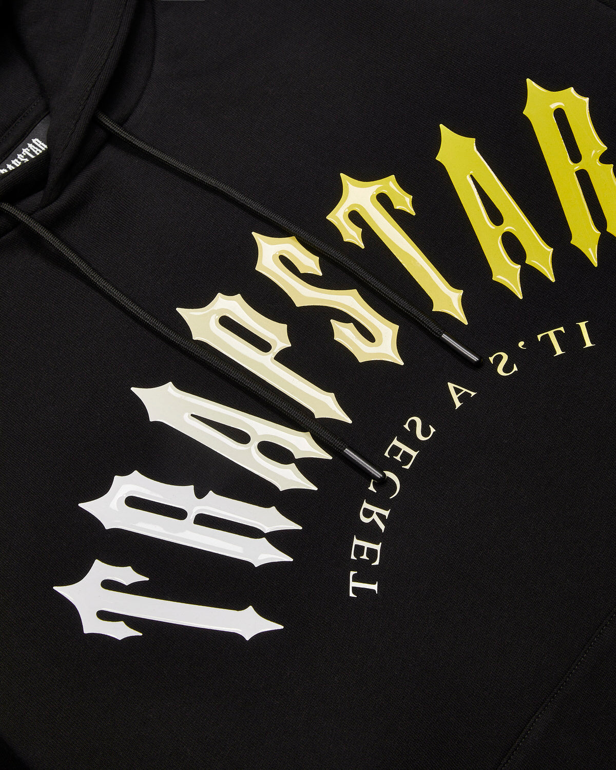 Black / Yellow Men's Trapstar Decoded Hooded Gel Tracksuits UK | 84907-PTGM