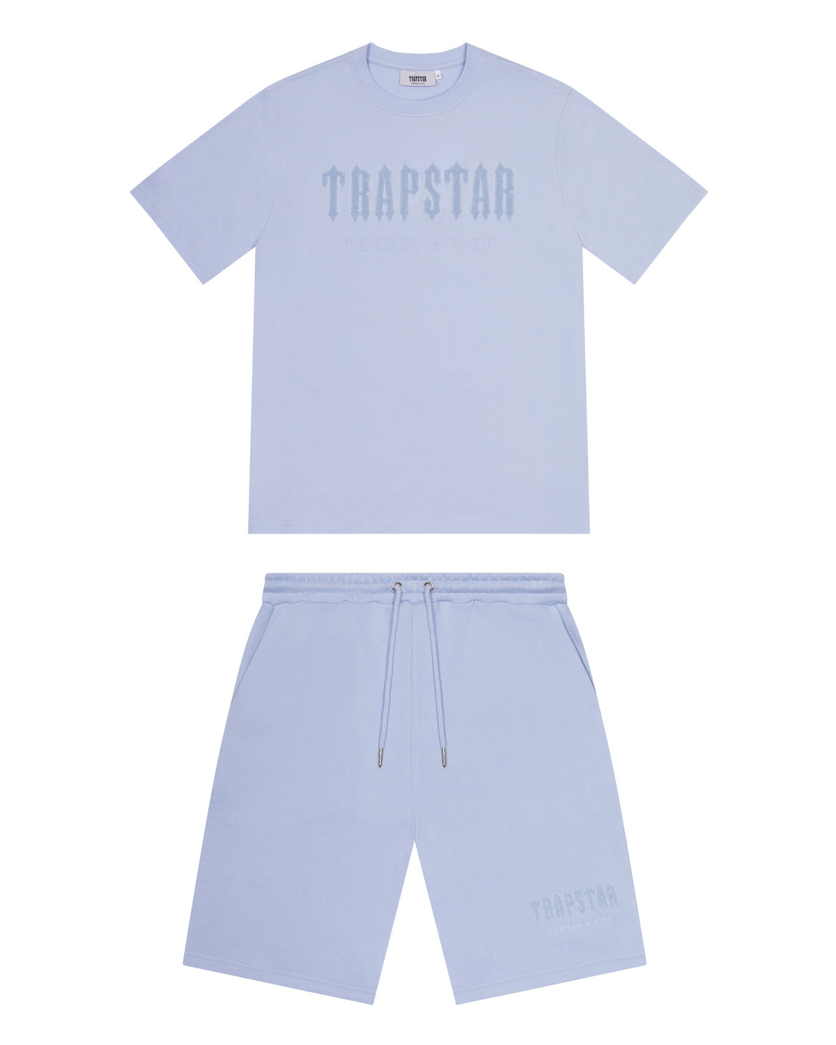 Blue Men's Trapstar Decoded Chenille Short Set UK | 17360-KTME