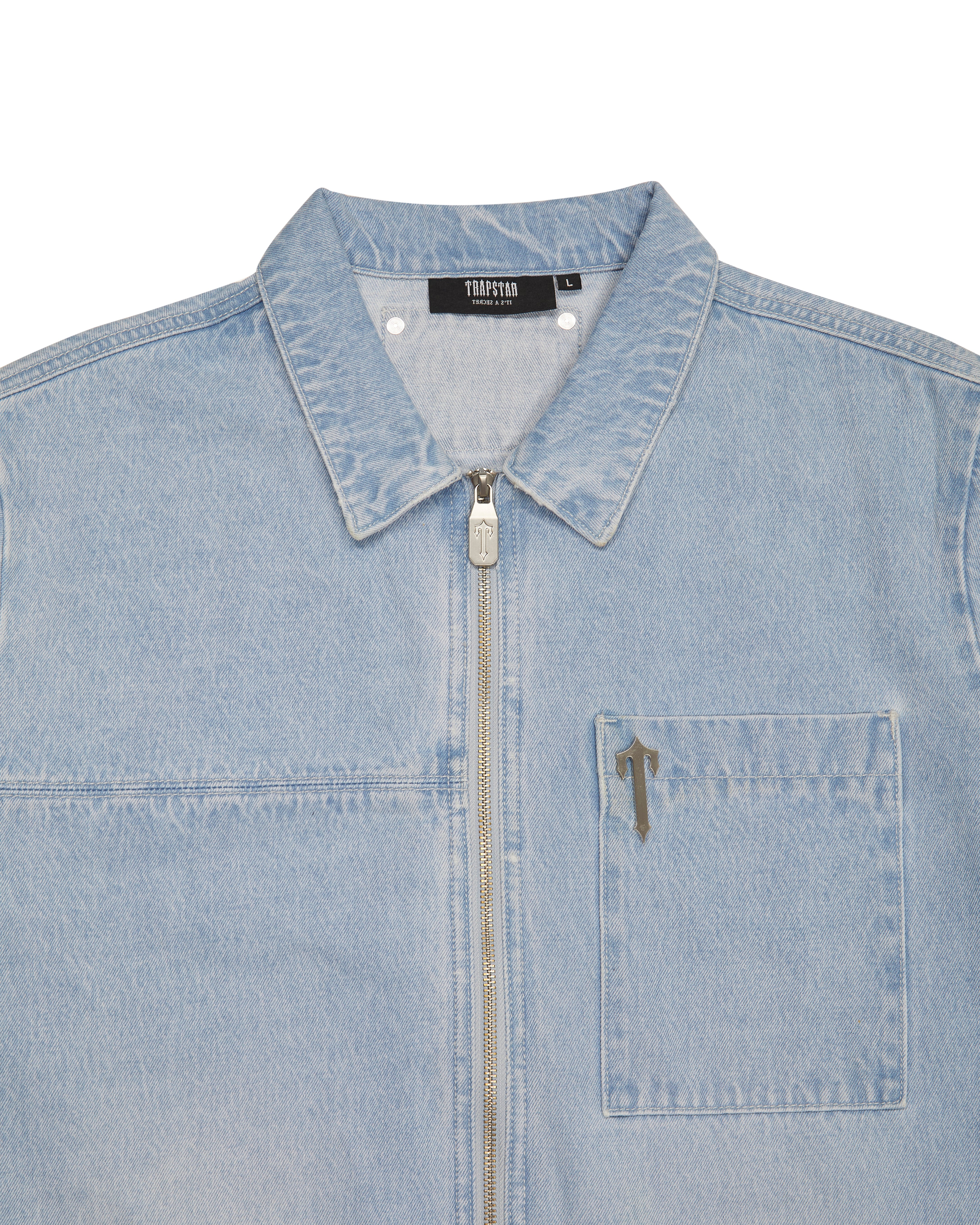 Blue Men's Trapstar Deconstruct Rivet Shirts UK | 09348-IGAH