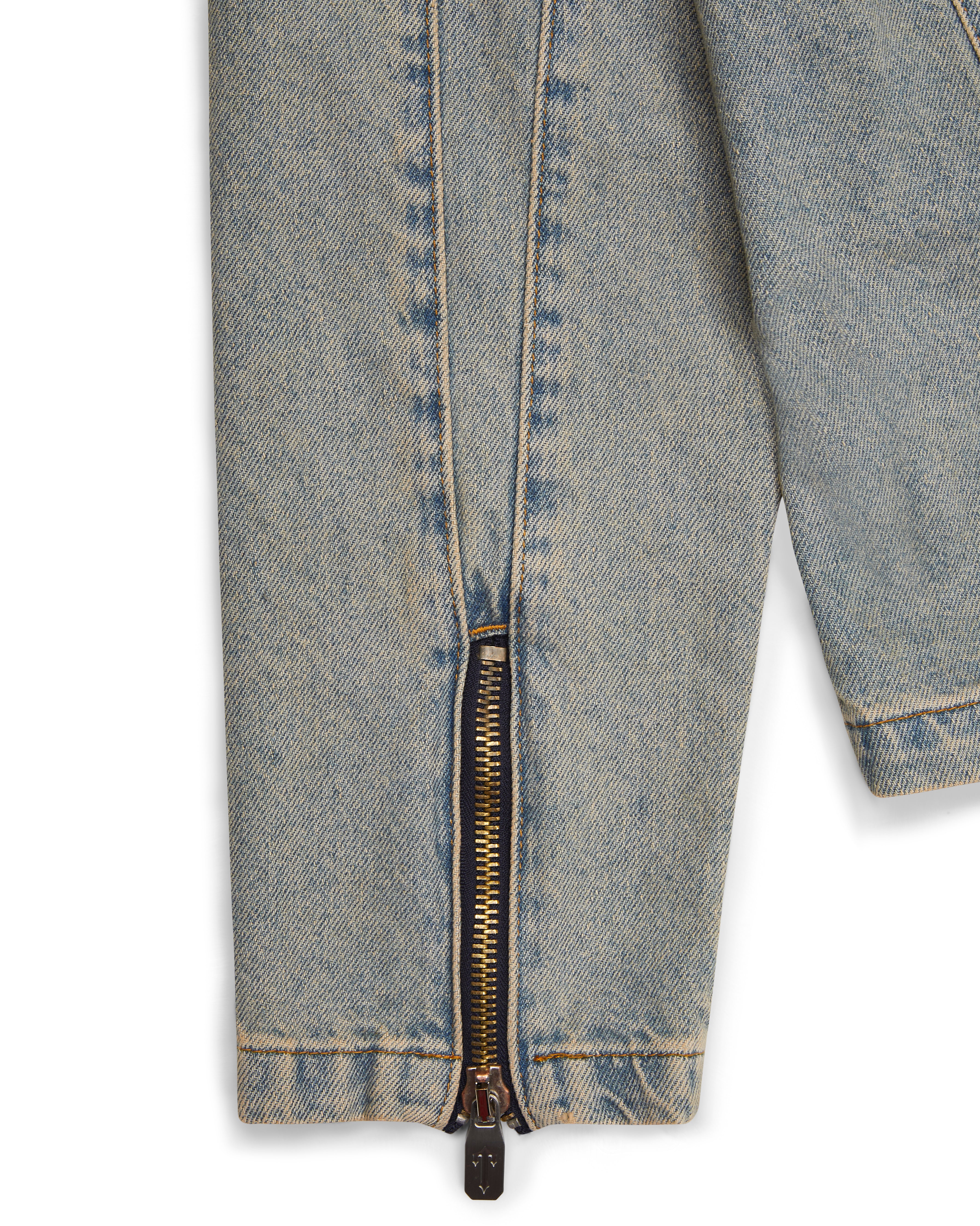 Blue Men's Trapstar Irongate Denim Motocross Jackets UK | 23596-EOHR