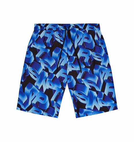 Blue Men\'s Trapstar London 3d Swimming Shorts UK | 09721-NRGW