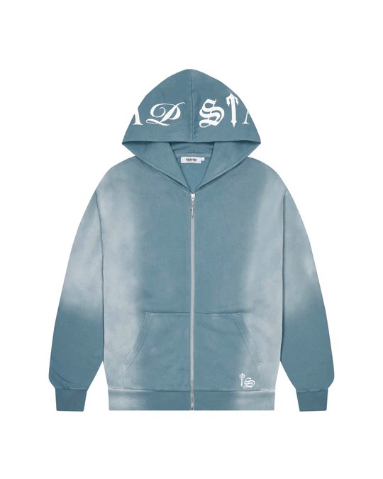 Blue Men\'s Trapstar Script Hoodies UK | 96013-KVQU