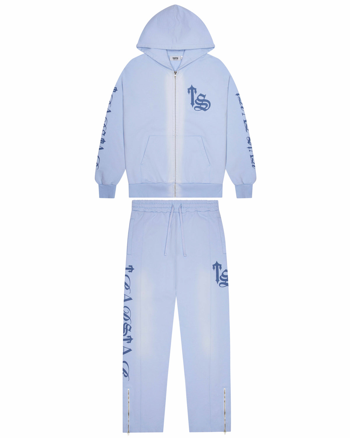 Blue Men\'s Trapstar Script Spray Tracksuits UK | 67149-FCIQ