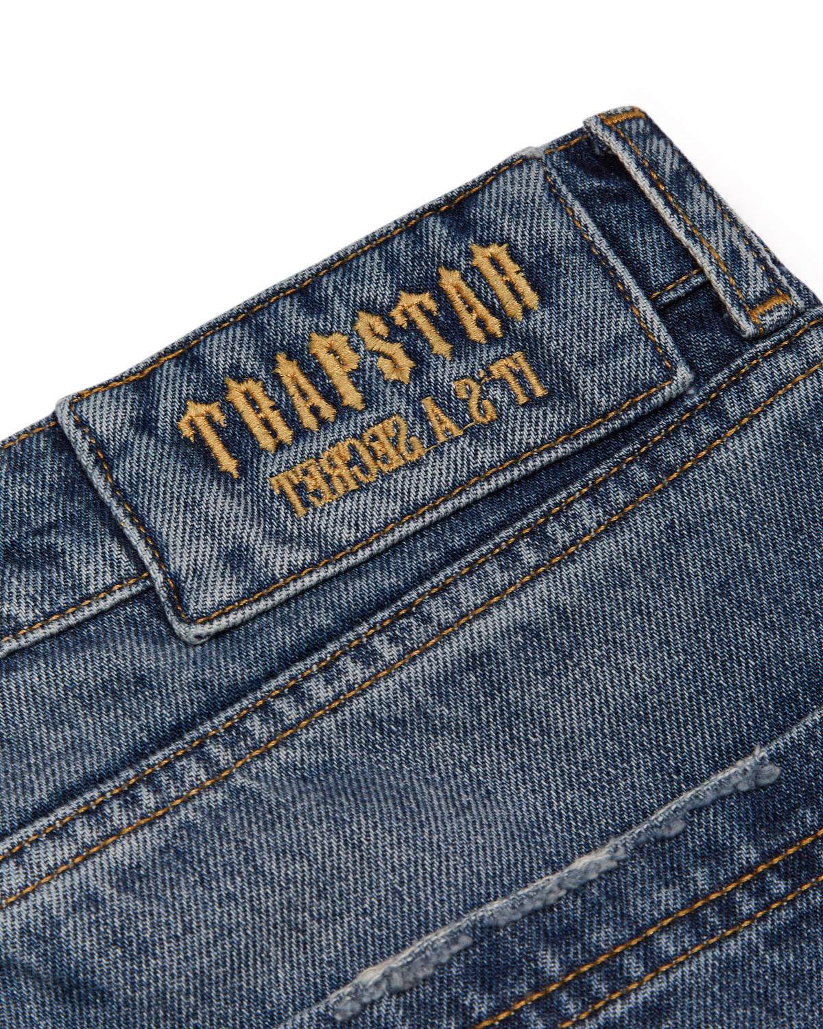 Blue Men's Trapstar x Ed Hardy Denim Jeans UK | 94852-CFMO