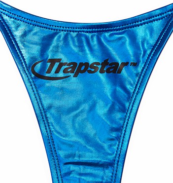 Blue Women's Trapstar Hyperdrive Metallic Tie Side Bikini Bottoms UK | 54176-NOHP