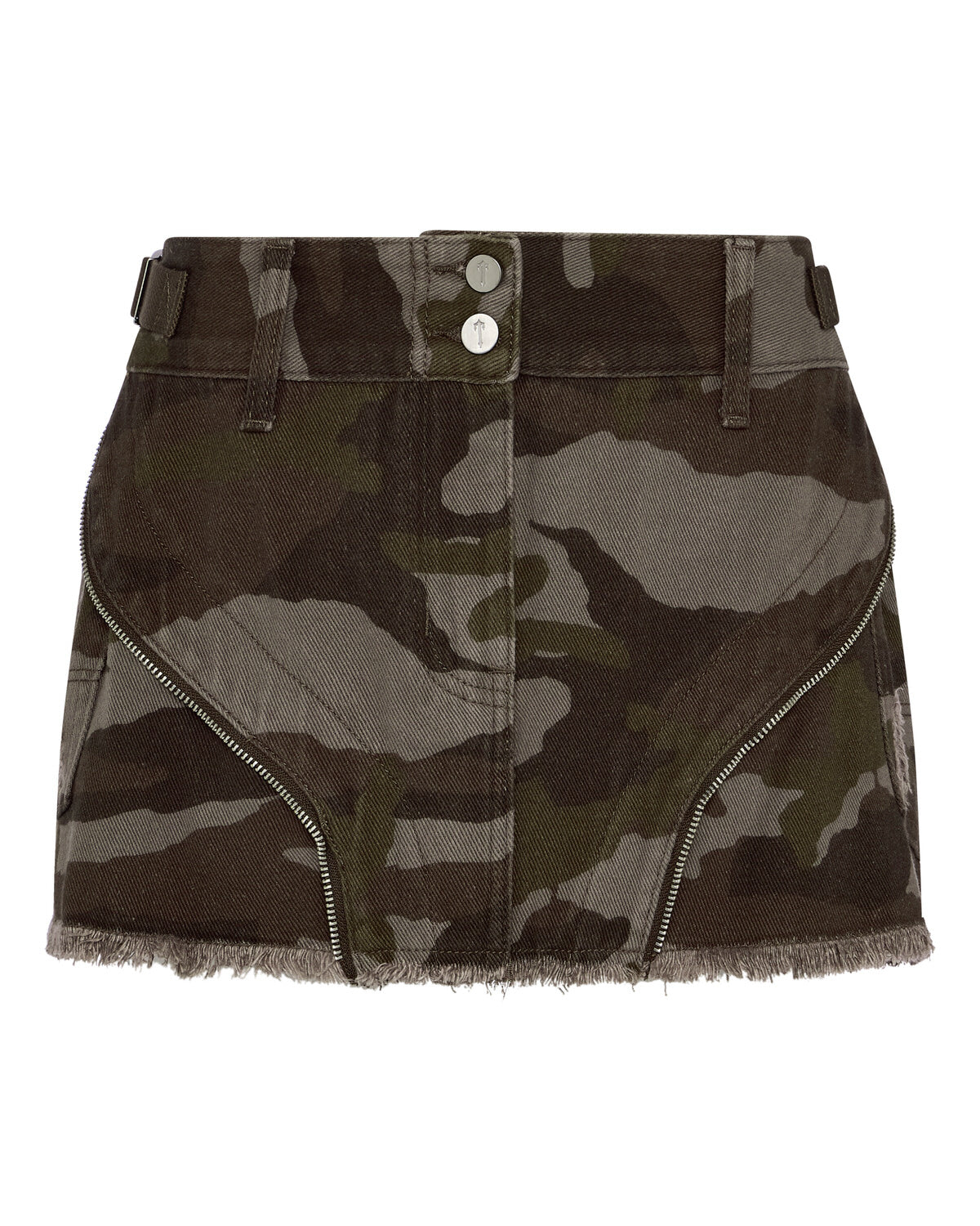 Brown Camo Women's Trapstar Irongate T Denim Zip Detail Mini Skirts UK | 73019-KJBM