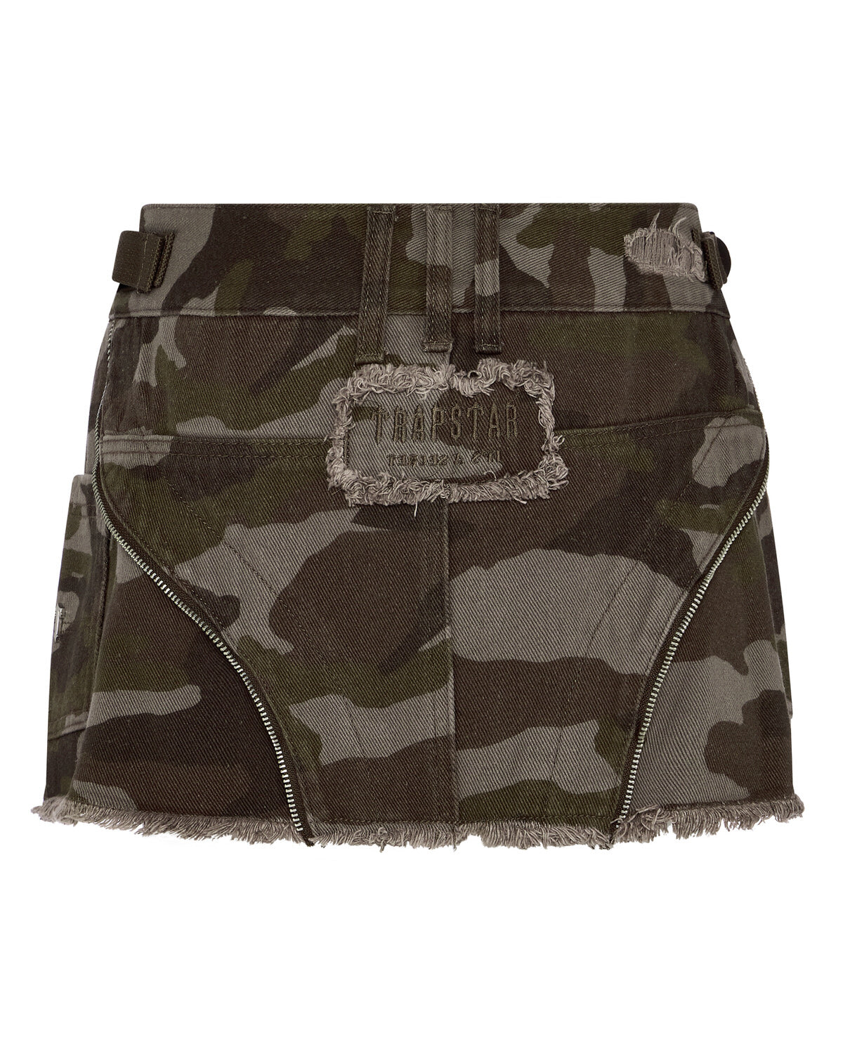 Brown Camo Women\'s Trapstar Irongate T Denim Zip Detail Mini Skirts UK | 73019-KJBM