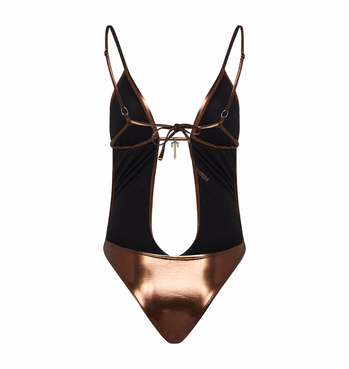 Brown Women's Trapstar Metallic Cutout One Piece Swimsuit UK | 21749-YFOA