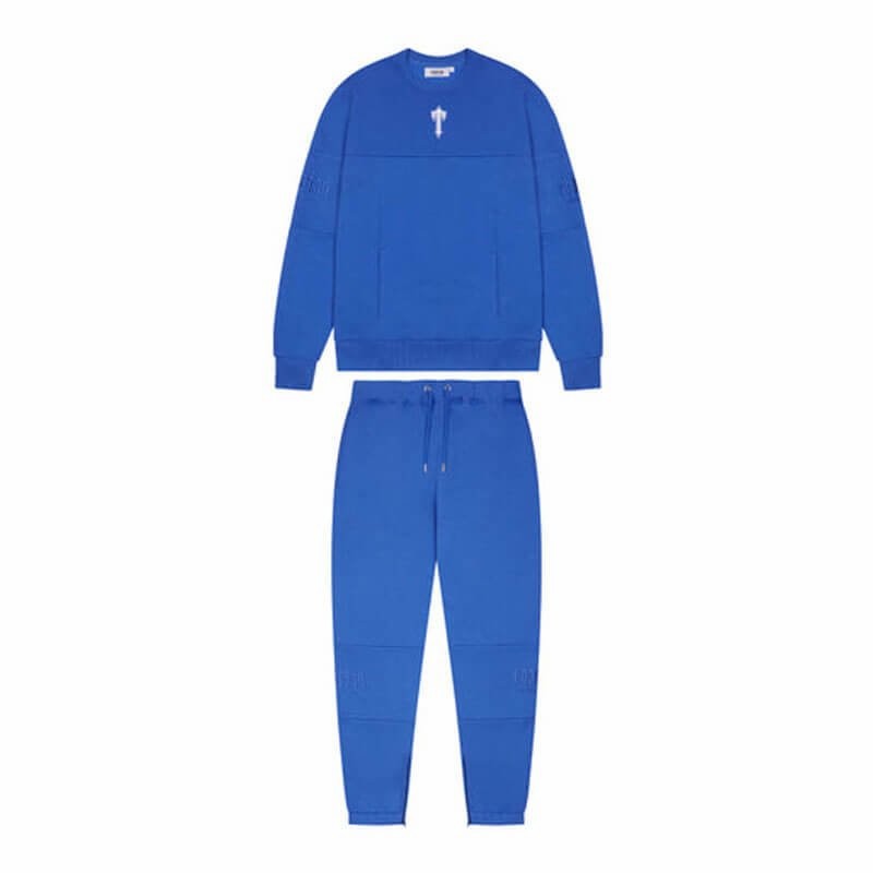 Dazzling Blue Men\'s Trapstar Irongate T Crewneck Tracksuits UK | 53981-MLTX