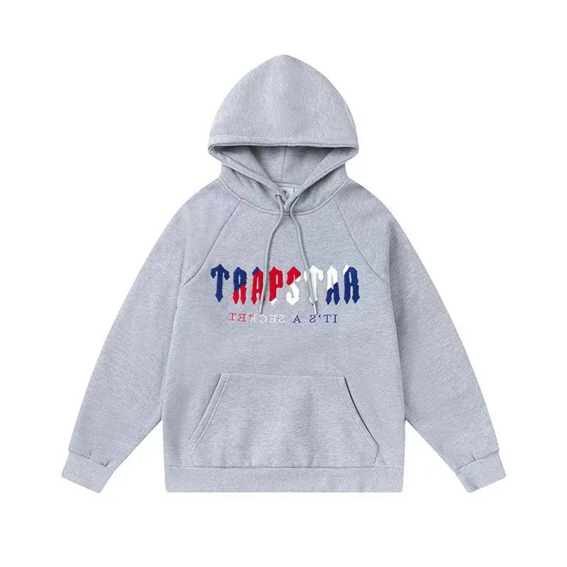 Grey Men\'s Trapstar It’s A Secret Hoodies UK | 27945-AEWC