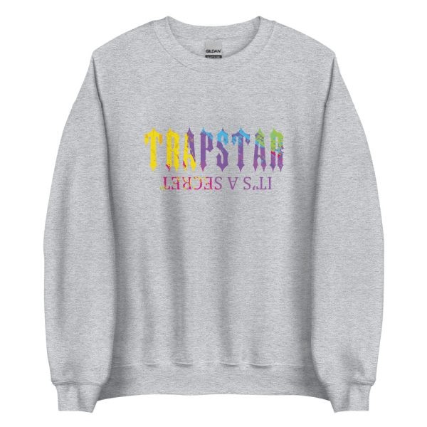 Grey Men\'s Trapstar It’s A Secret Paint Pattern Sweatshirts UK | 65749-HVOW