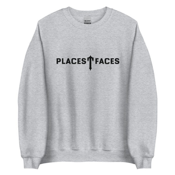 Grey Men\'s Trapstar Places T-Faces Sweatshirts UK | 90263-OAJB