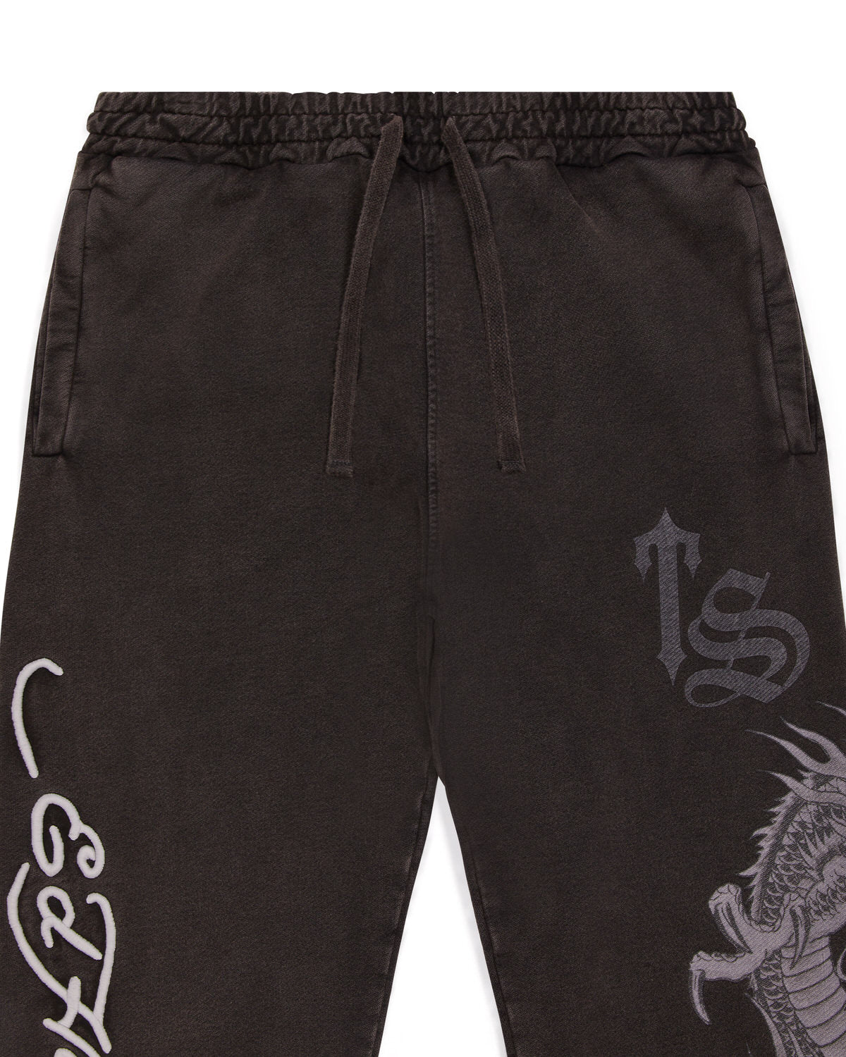 Grey Men's Trapstar x Ed Hardy Script Joggers UK | 76203-KGRQ