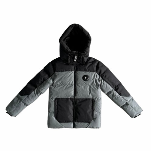 Grey / Black Men\'s Trapstar Decoded Puffer Jackets UK | 31042-FVNM