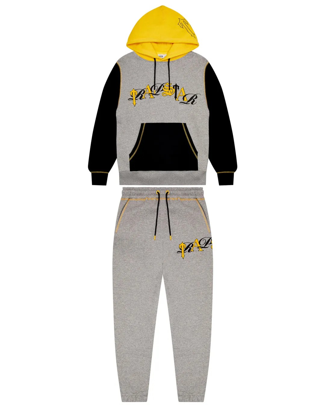 Grey / Yellow Men\'s Trapstar Script Tracksuits UK | 90258-JPWG