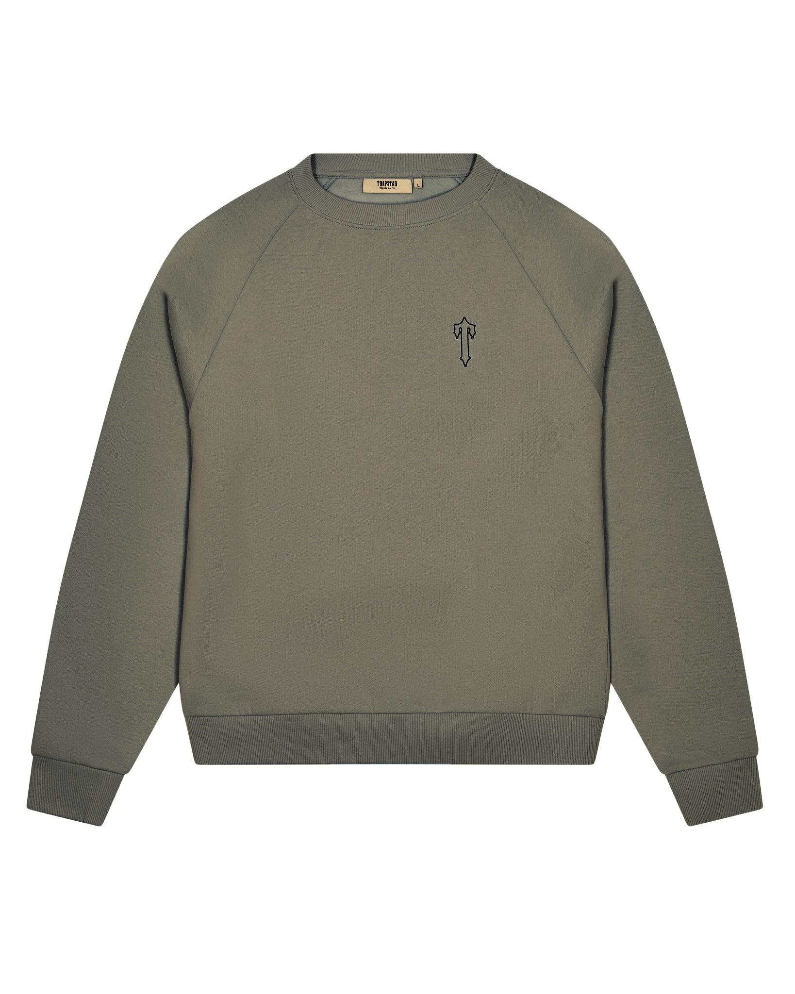 Khaki Men\'s Trapstar Foundation Crew Sweatshirts UK | 90765-FUYM