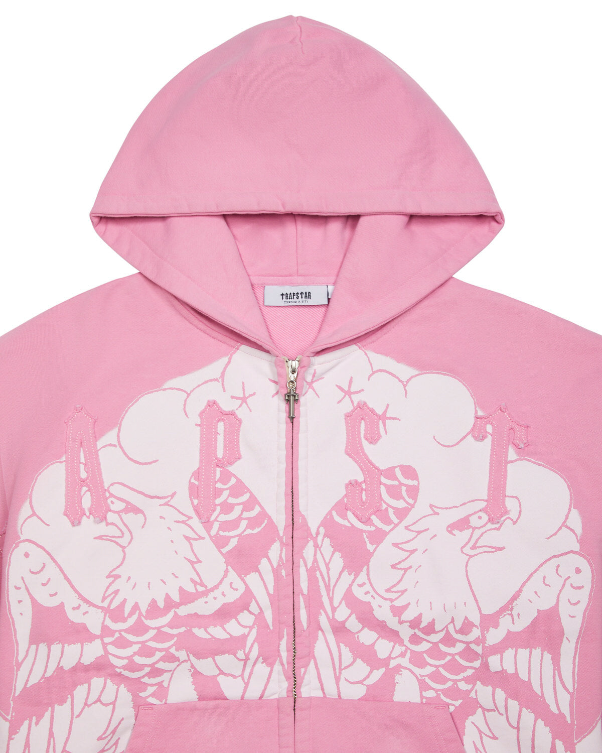 Pink Men's Trapstar x Ed Hardy Irongate Zip Through Hoodies UK | 38902-EFMV