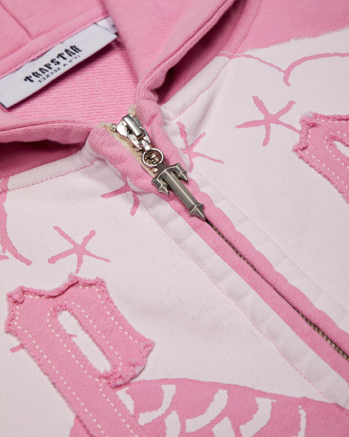 Pink Men's Trapstar x Ed Hardy Irongate Zip Through Hoodies UK | 38902-EFMV