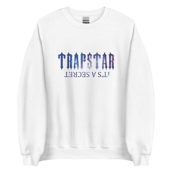 White Men\'s Trapstar It’s A Secret Shining Galaxy Sweatshirts UK | 06138-WVAL