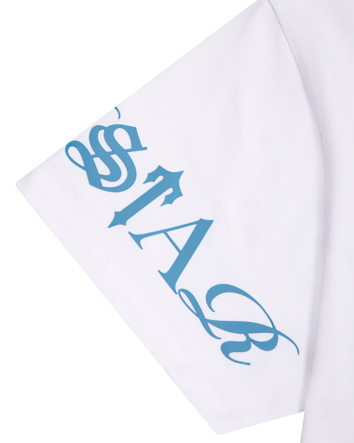 White / Blue Men's Trapstar Script T-shirts UK | 27518-RKIH