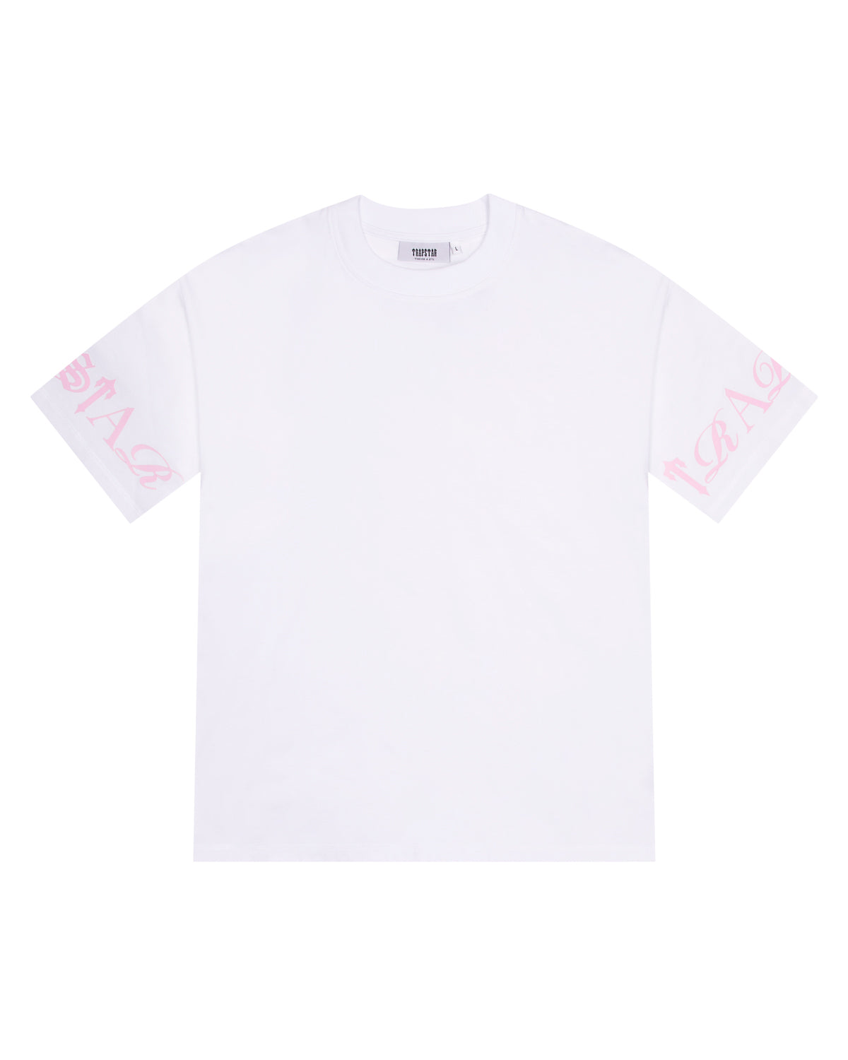 White / Pink Men\'s Trapstar Script T-shirts UK | 35071-PTOZ